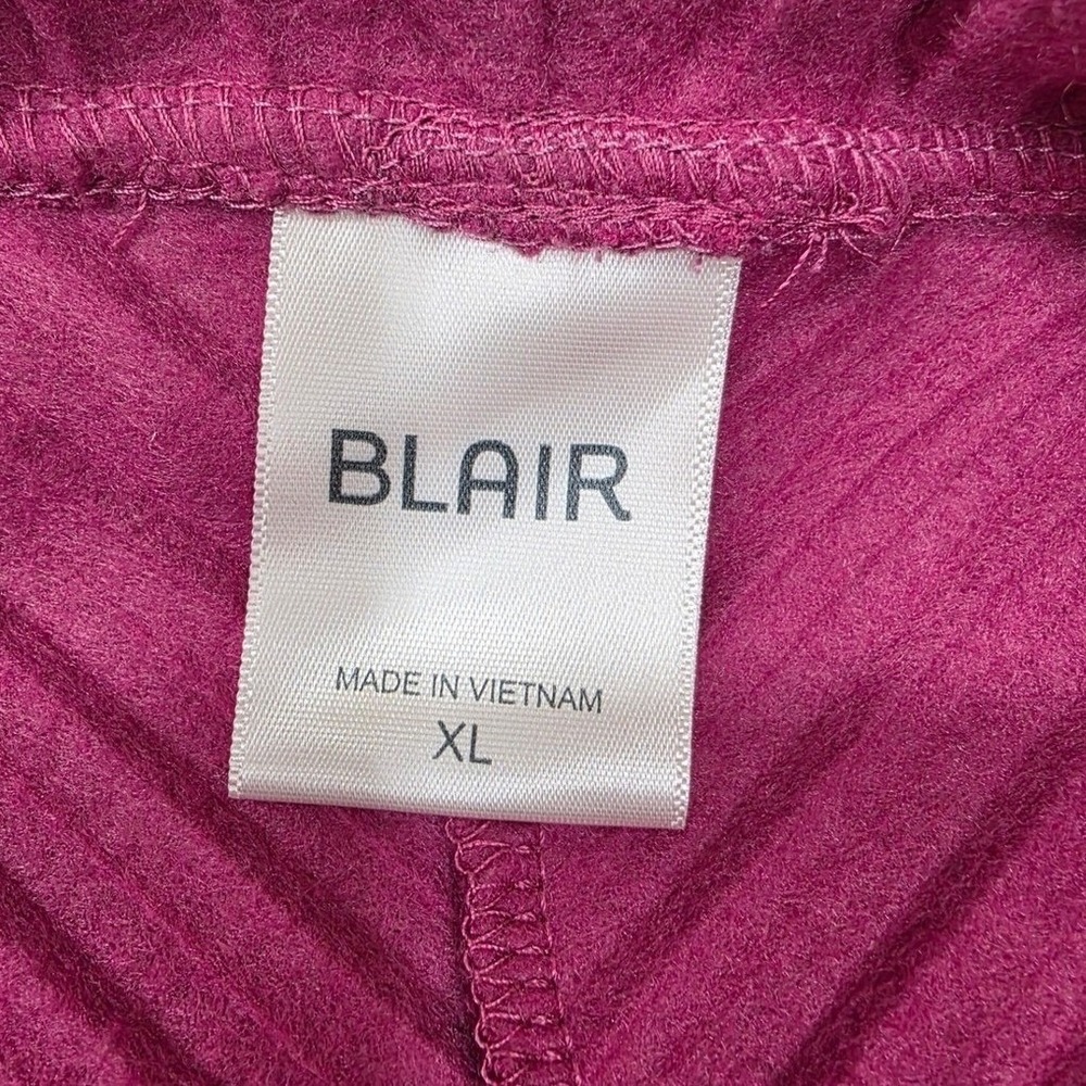 Blair Womens XL Magenta Pink Ribbed Cowl Neck Poncho Sweater Dolman Sleeve - Picture 3 of 7
